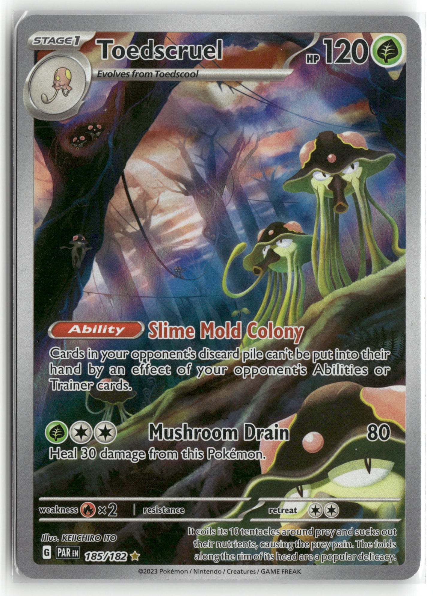 Pokemon Toedscruel 185/182 Illustration Rare 2023 SV04: Paradox Rift