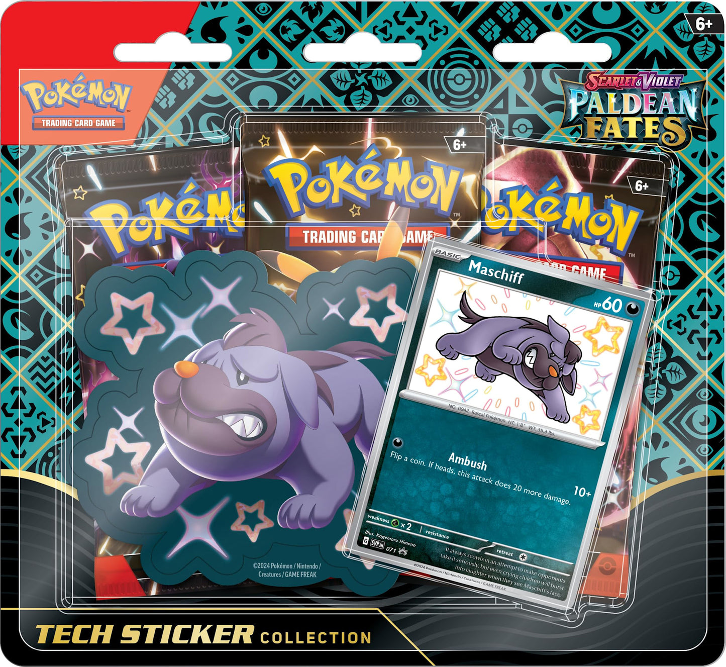 Pokemon TCG: Paldean Fates Tech Sticker Collection - Shiny Maschiff