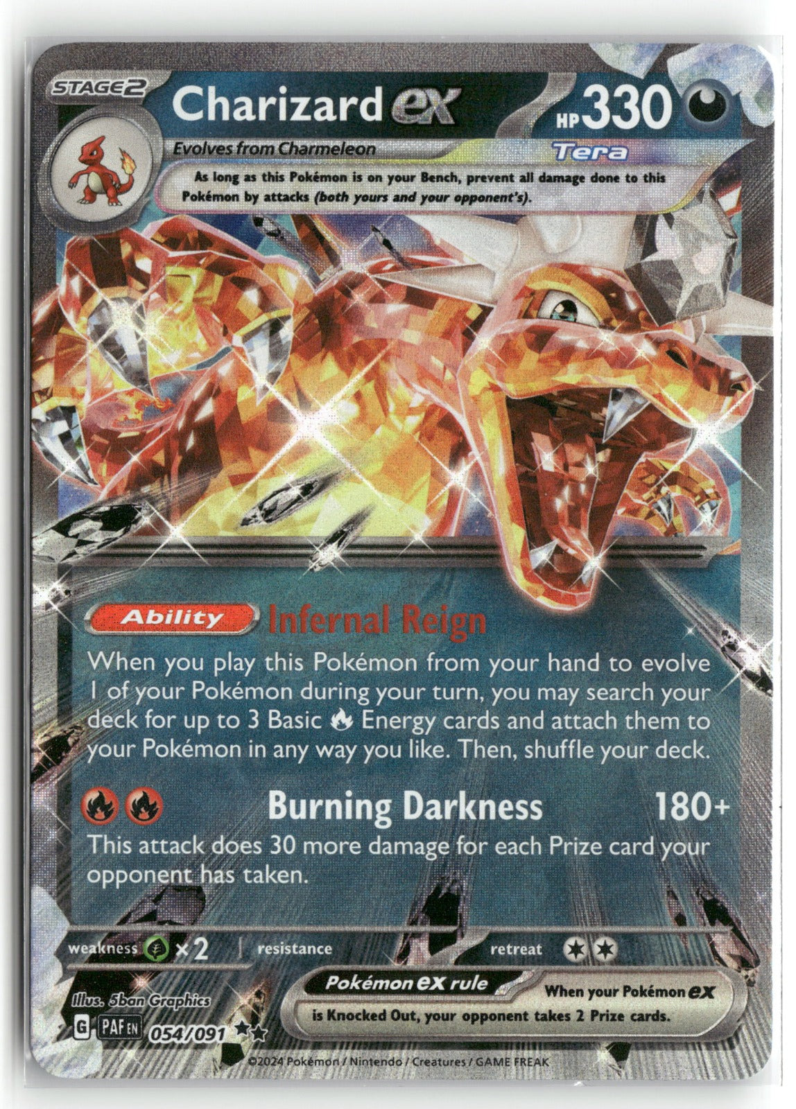 Charizard ex - Double Rare SV: Paldean Fates 054/091 NM
