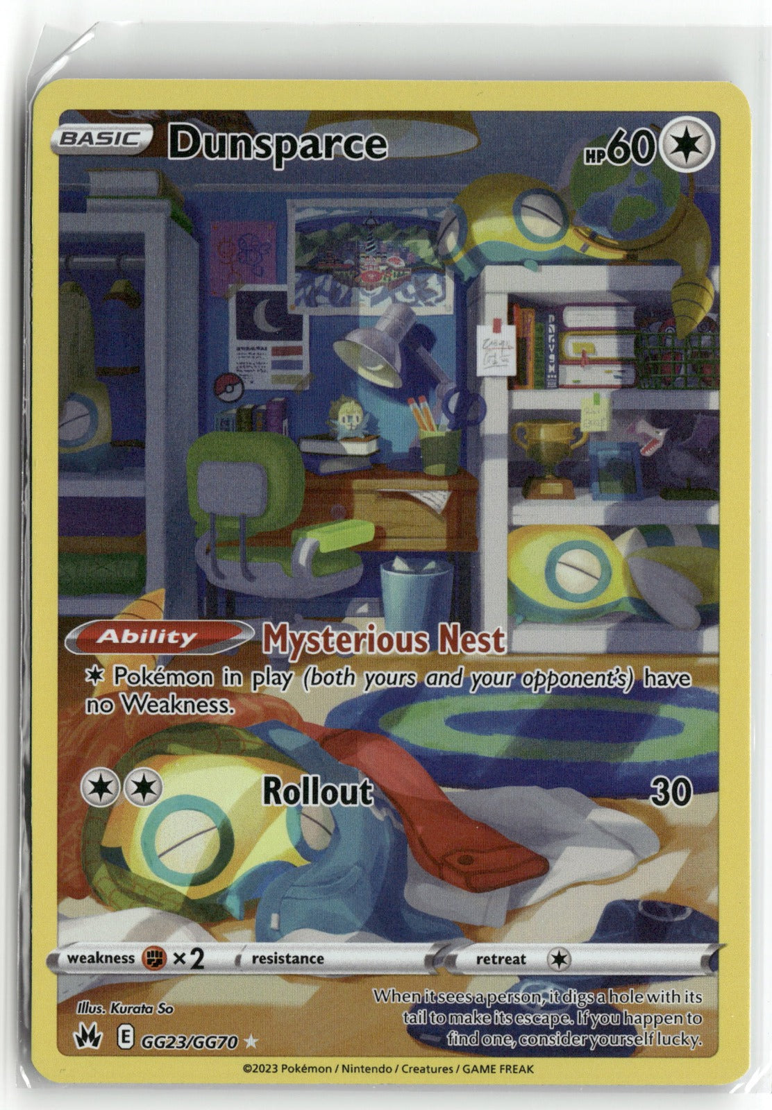 Pokemon Dunsparce GG23/GG70 Ultra Rare 2023 Crown Zenith: Galarian Gallery