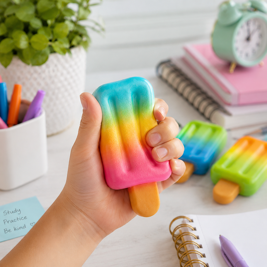 Rainbow Popsicle Slow-Rise Squishy -Sensory Fidget Toy
