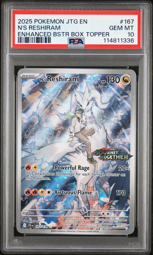 2025 Pokemon JTG EN N's Reshiram Stamped PSA 10