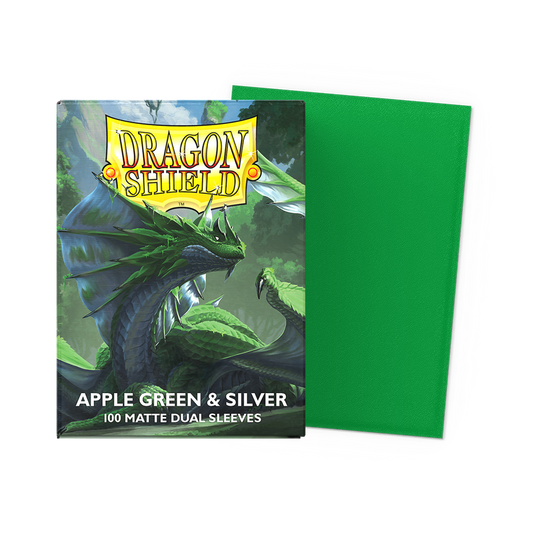 Dragon Shield 100ct Box Dual Matte Apple Green & Silver