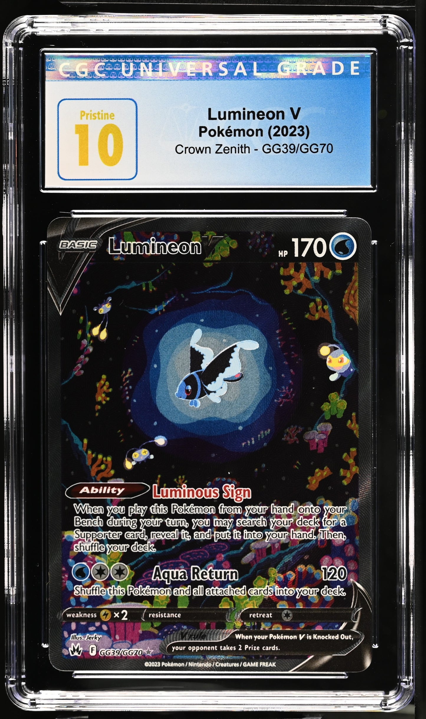 2023 Pokemon Crown Zenith Lumineon V CGC Pristine 10
