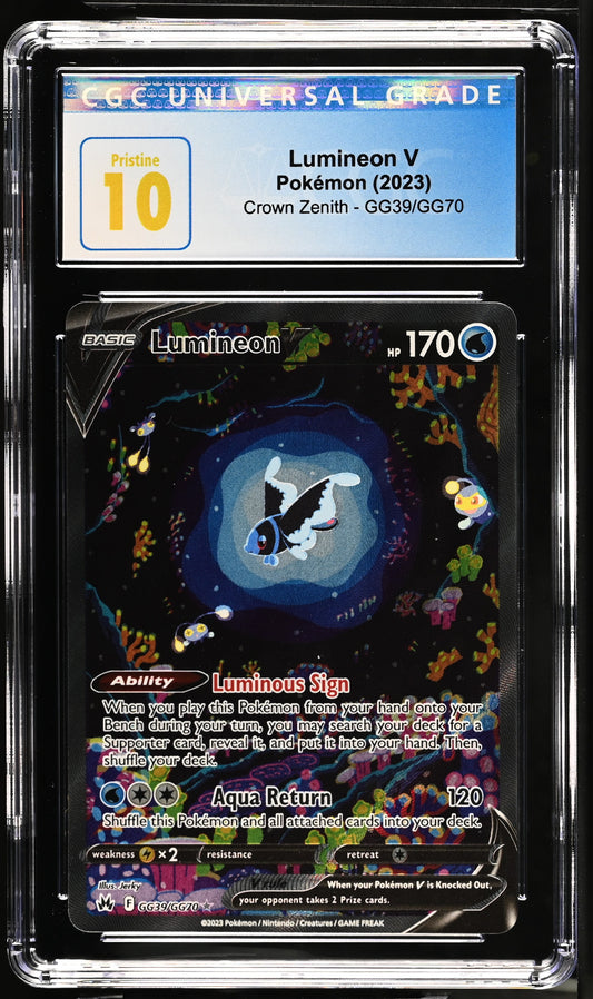 2023 Pokemon Crown Zenith Lumineon V CGC Pristine 10