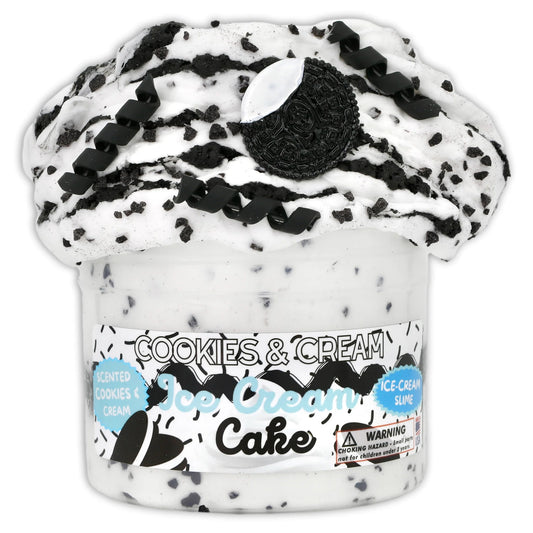 Cookies & Cream Ice-Cream Cake - Ice-Cream Textured Slime - Handmade in USA - Dope Slimes - White/Black
