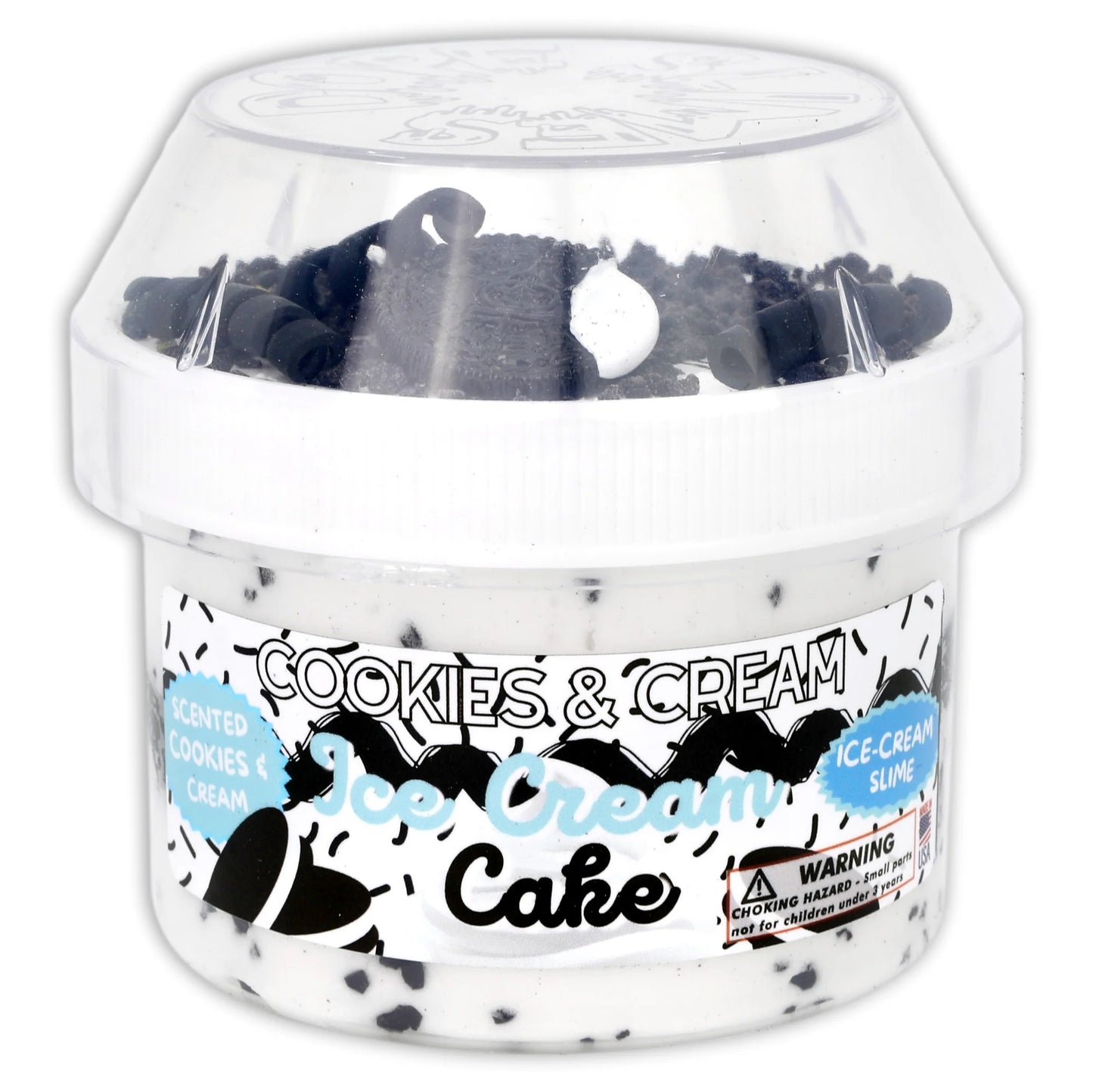 Cookies & Cream Ice-Cream Cake - Ice-Cream Textured Slime - Handmade in USA - Dope Slimes - White/Black