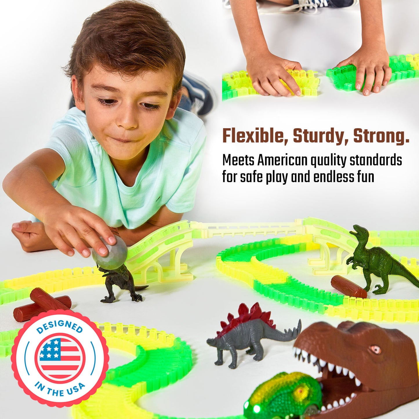 Dino's Escape Glow in the Dark Race Set