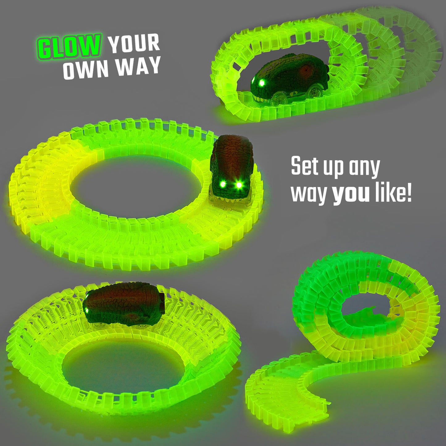 Dino's Escape Glow in the Dark Race Set