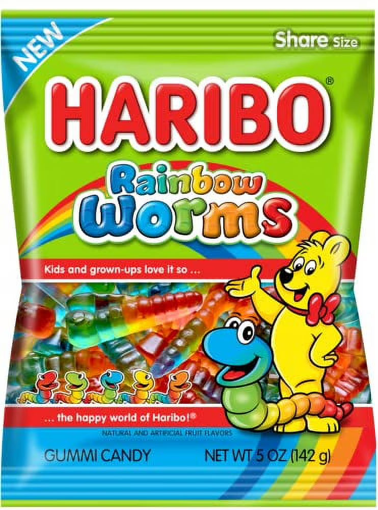 Haribo Rainbow Worms Gummi Candy 5oz