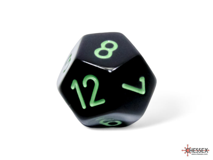 Chessex Polyhedral 7-Die Set-Opaque Black/Green CHX25458