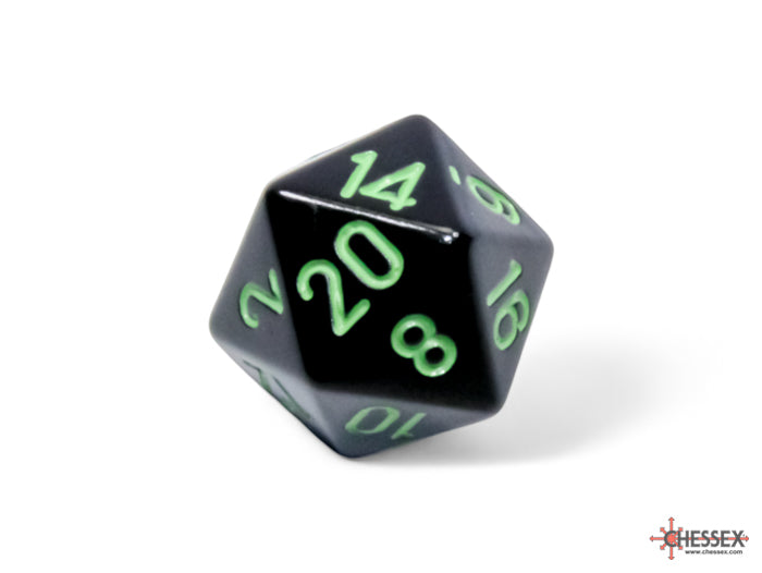 Chessex Polyhedral 7-Die Set-Opaque Black/Green CHX25458