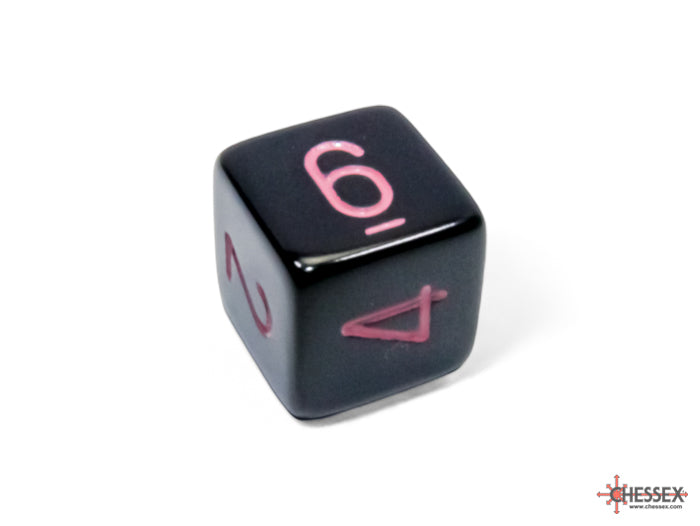 Chessex Polyhedral 7-Die Set-Opaque Black/Pink CHX25448