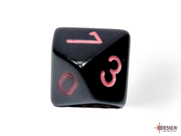 Chessex Polyhedral 7-Die Set-Opaque Black/Pink CHX25448
