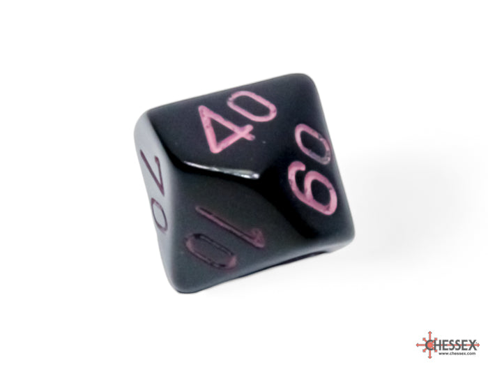 Chessex Polyhedral 7-Die Set-Opaque Black/Pink CHX25448