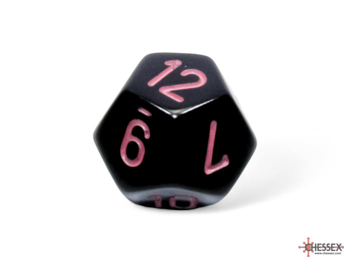 Chessex Polyhedral 7-Die Set-Opaque Black/Pink CHX25448