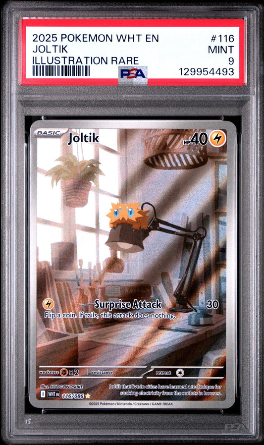 2025 POKEMON WHT EN-WHITE FLARE 116 JOLTIK ILLUSTRATION RARE PSA 9
