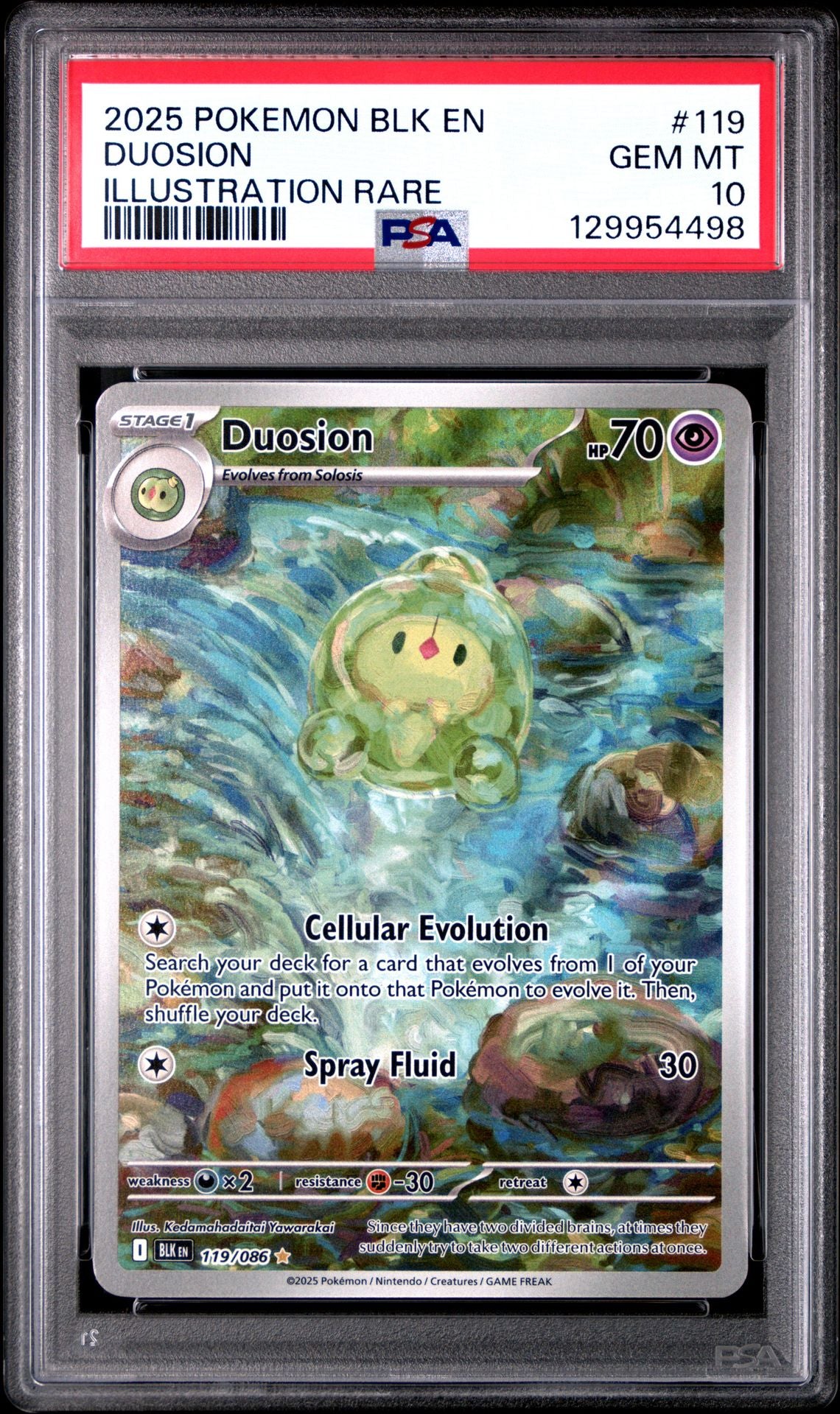 2025 POKEMON BLK EN-BLACK BOLT 119 DUOSION ILLUSTRATION RARE PSA 10