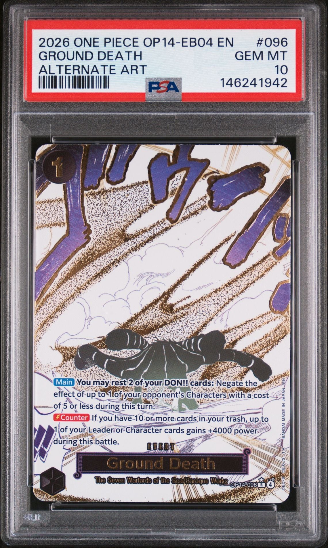 One Piece OP14 EB04 Ground Death 096 Alt Art PSA 10