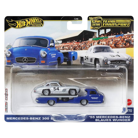 Hot wheels, premium car, culture car team transport Mercedes-Benz 300 SL wonder number 70