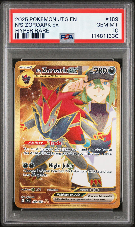 2025 Pokemon JTG EN N's Zoroark ex HR PSA 10
