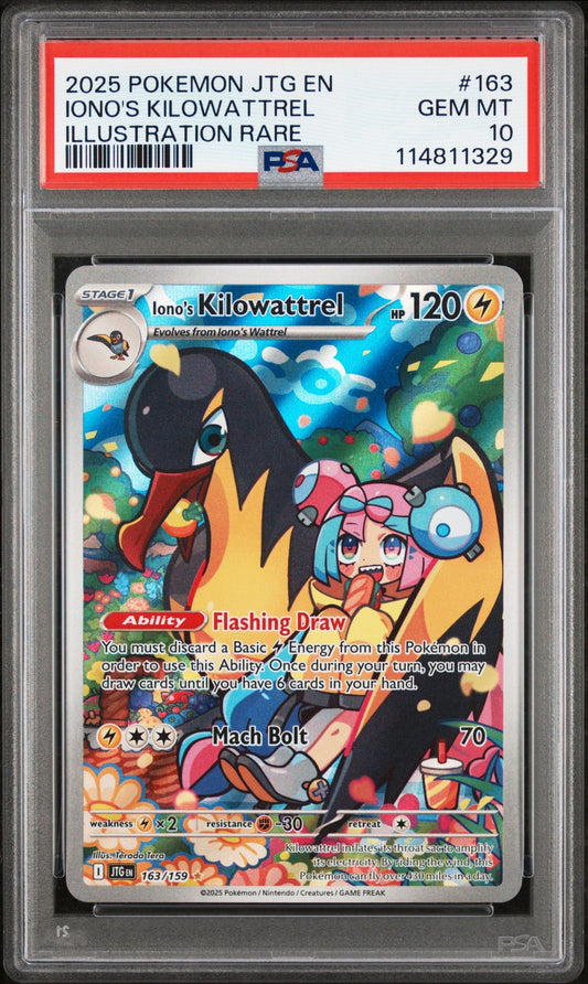 2025 Pokemon JTG EN Iono's Kilowattrel PSA 10