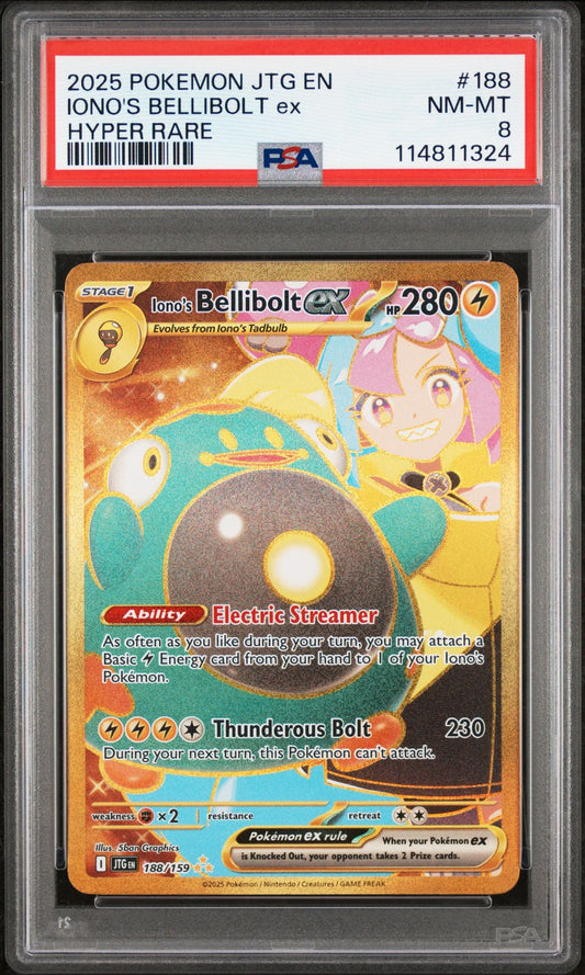 2025 Pokemon JTG EN Iono's Bellibolt ex HR PSA 8