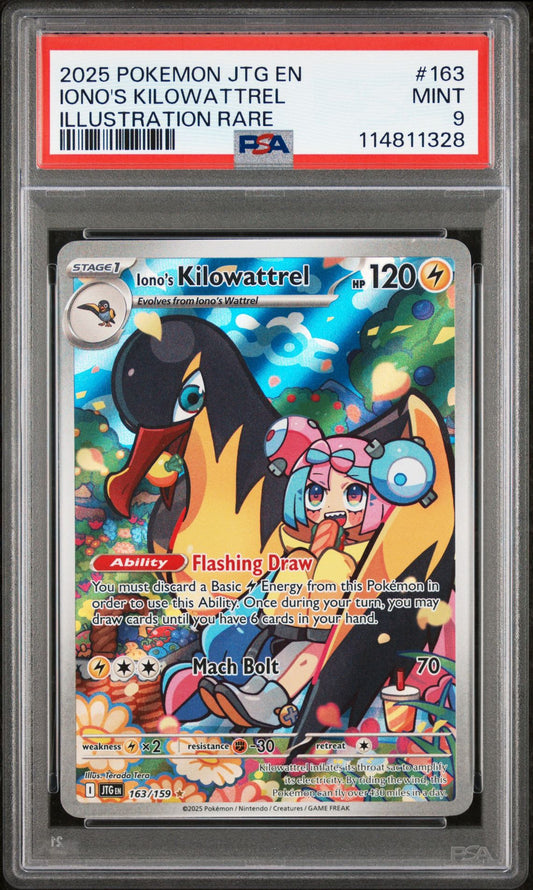 2025 Pokemon JTG EN Iono's Kilowattrel PSA 9