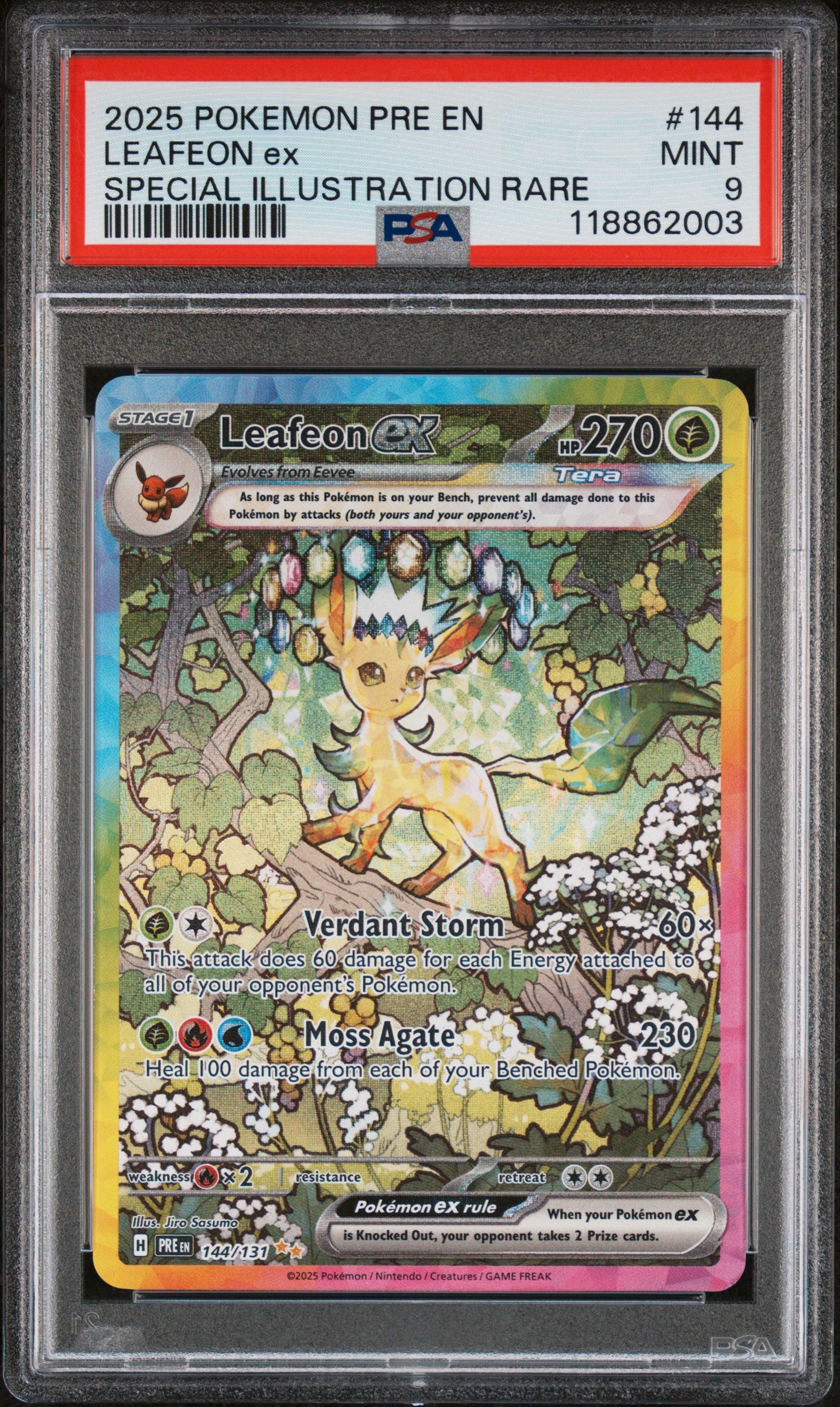 2025 Pokemon Prismatic Leafeon EX SIR PSA 9