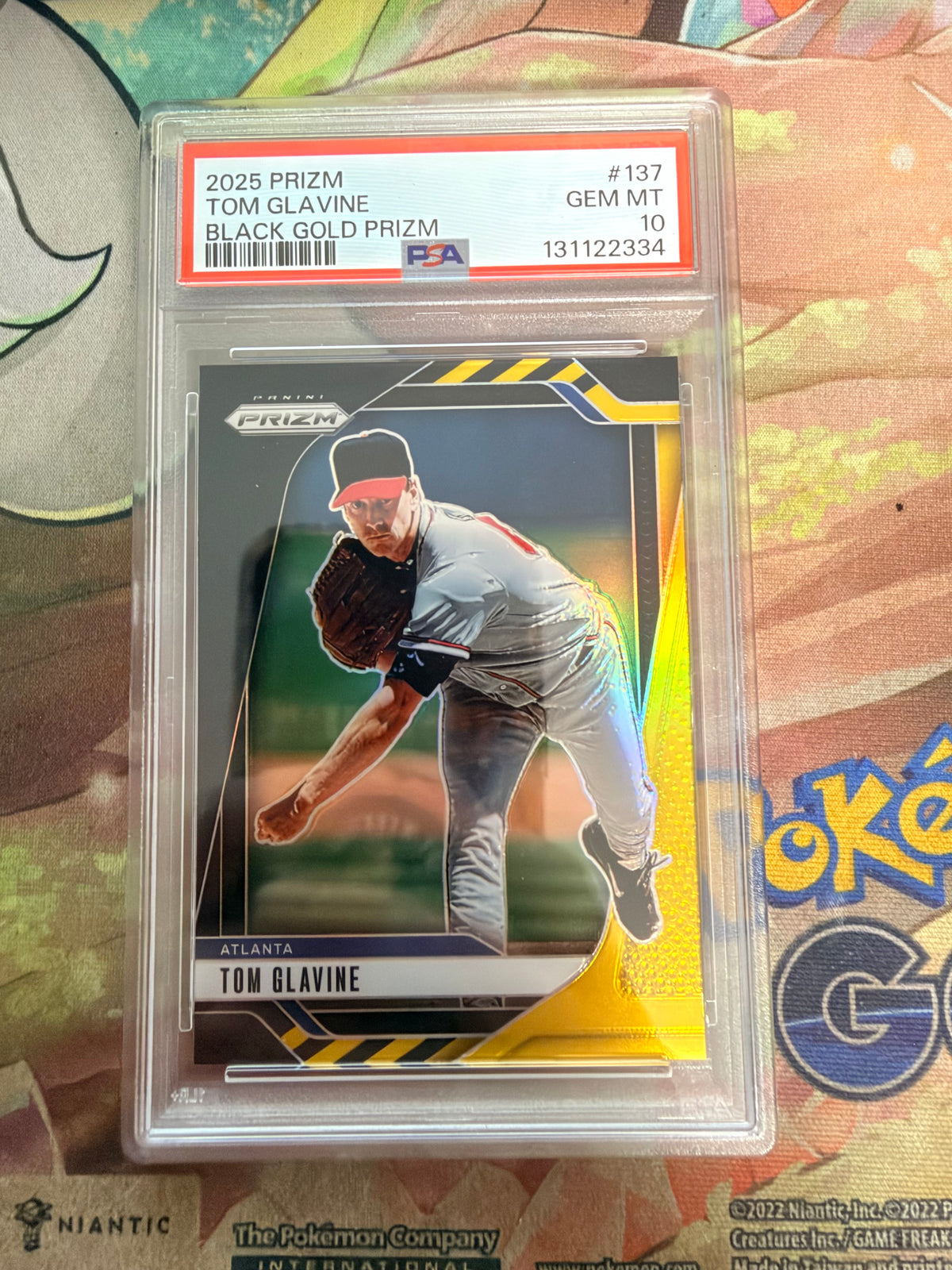 CONSIGN 2025 Panini Prizm Tom Glavine Black Gold Prizm PSA #10