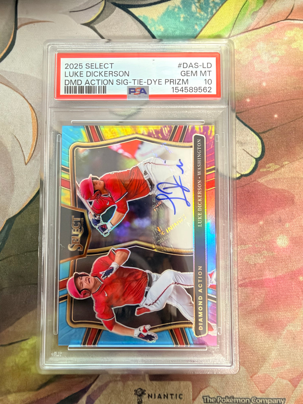 CONSIGN 2025 Select Luke Dickerson Diamond Action Sig Tie-Dye Prizm PSA #10