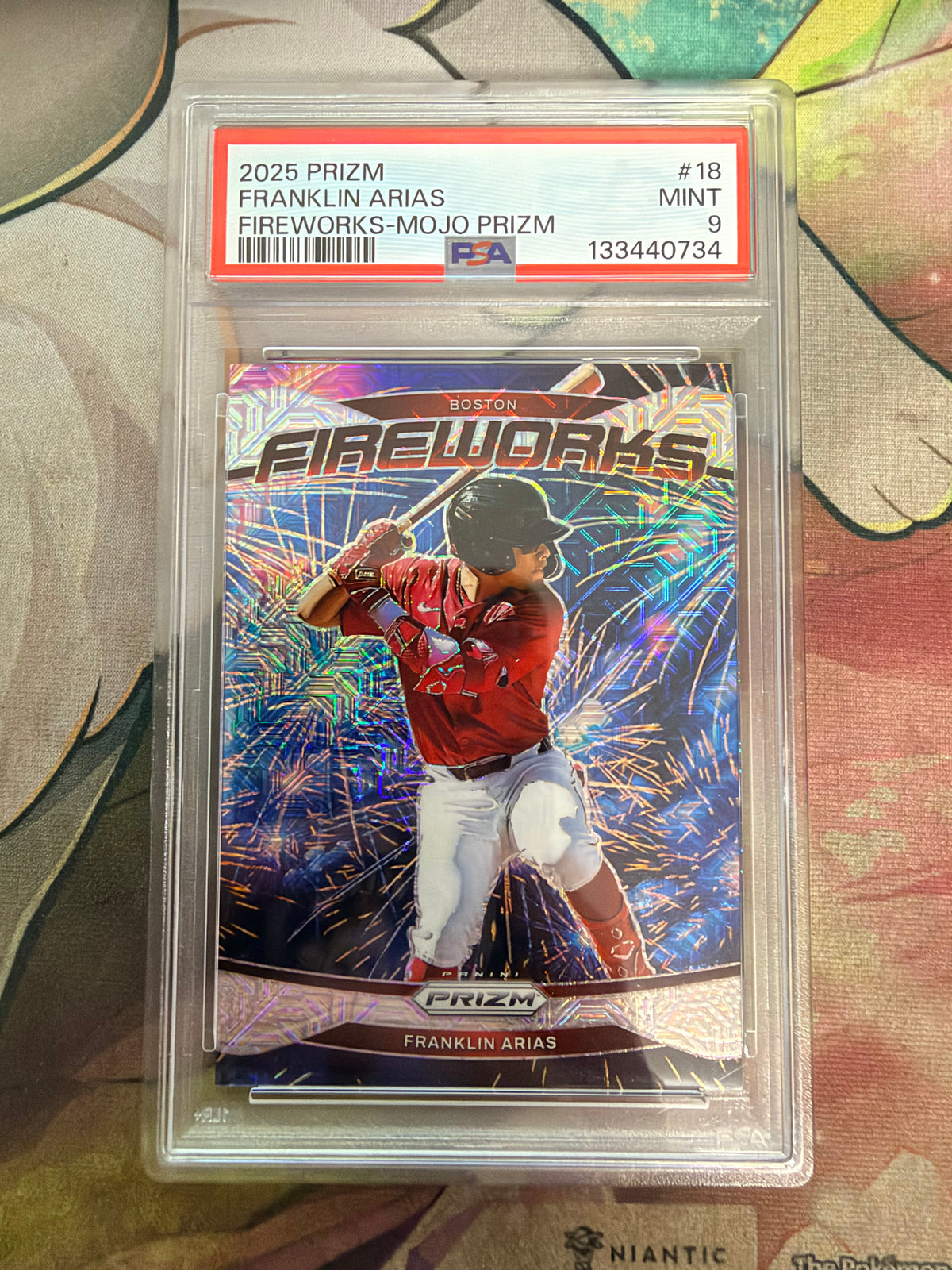 CONSIGN 2025 Panini Prizm Franklin Arias Fireworks Mojo Prizm PSA #9
