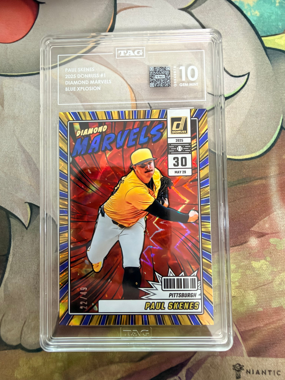 CONSIGN 2025 Donruss Paul Skenes Diamond Marvels Blue Xplosion TAG #10