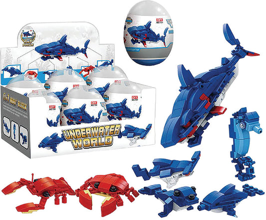 Mini Capsule Block Puzzle Sets Sealife Assorted 1ct