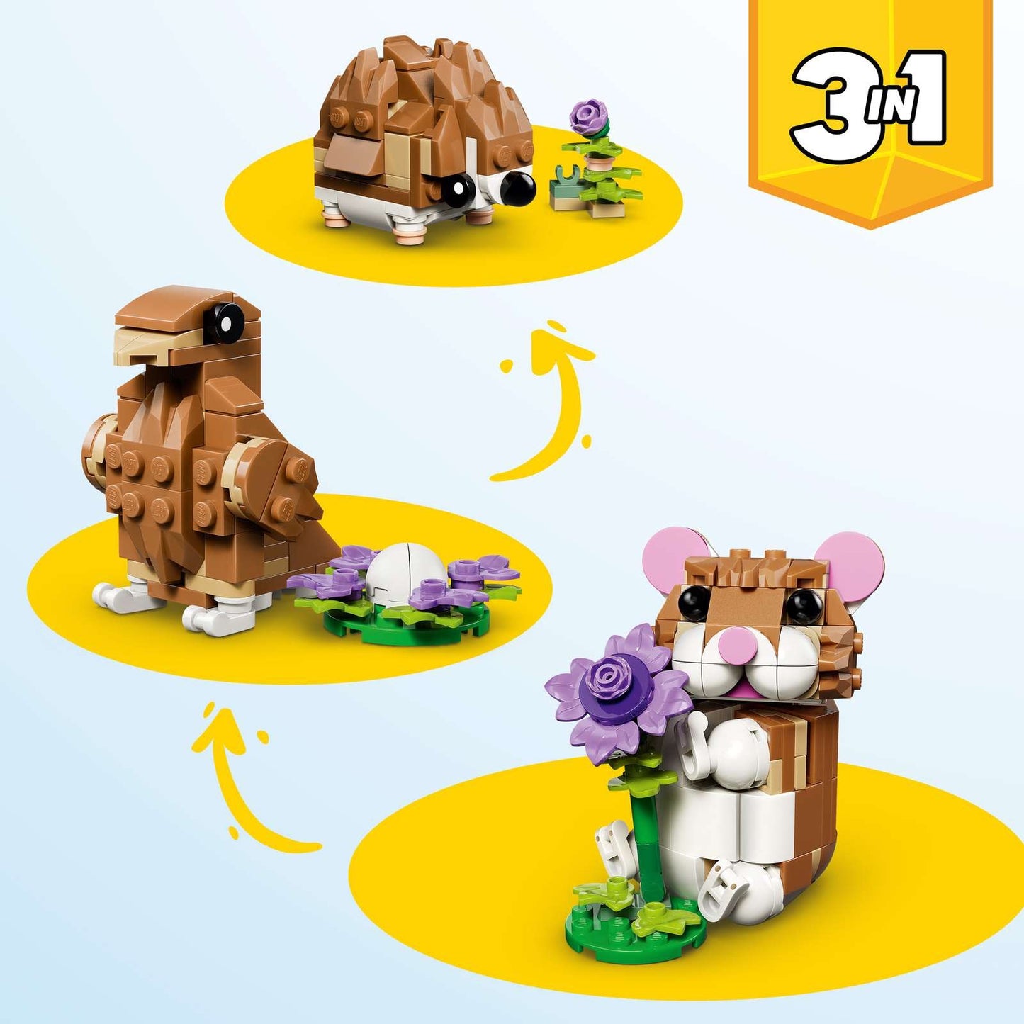 LEGO Creator 3 in 1 Cute Hamster with a Flower 31376