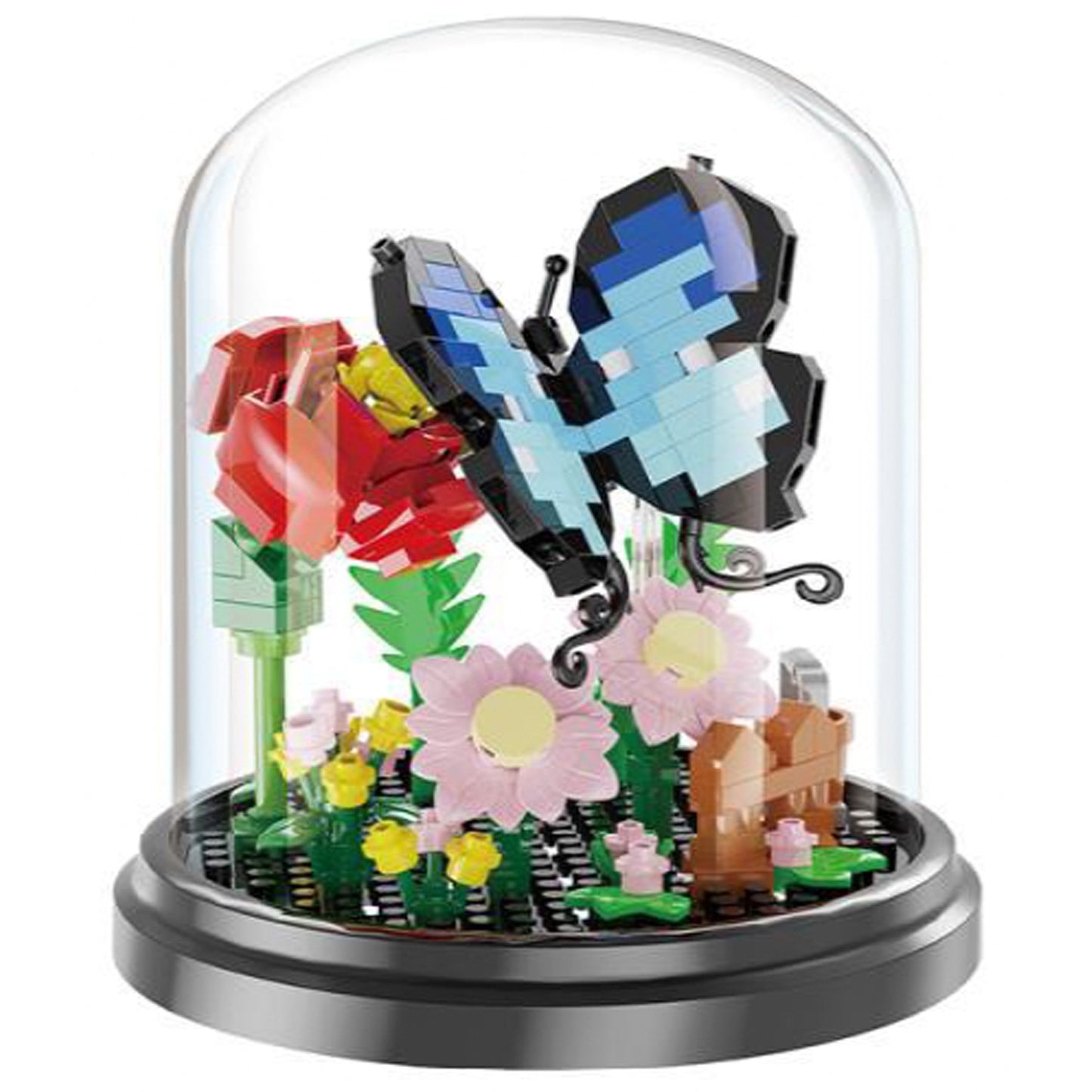 Botanical Blocks Blue Butterfly Building Puzzle Display Dome
