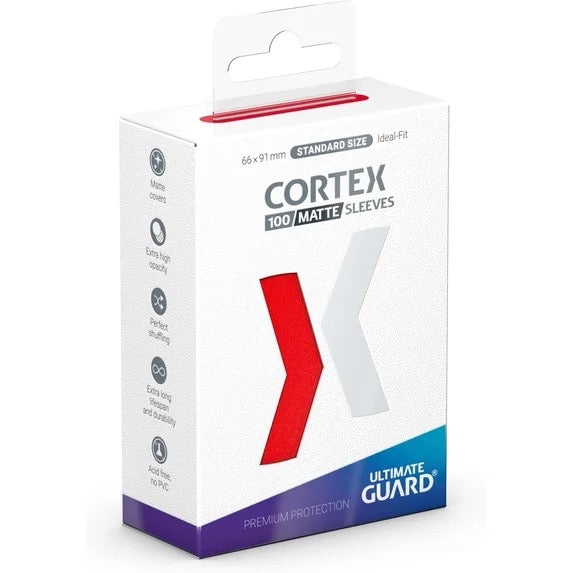 Ultimate Guard Cortex Matte Sleeves Standard Size (100) - Red Card Sleeves