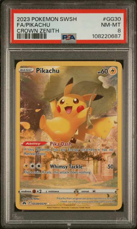 2023 Pokemon SWSH Crown Zenith Pikachu #GG30 PSA 8