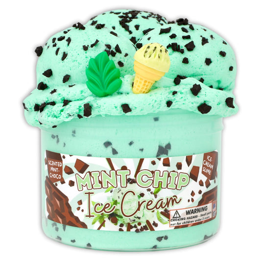 Mint Chip Ice Cream - Ice-Cream Textured Slime - Handmade in USA - Dope Slimes - Teal