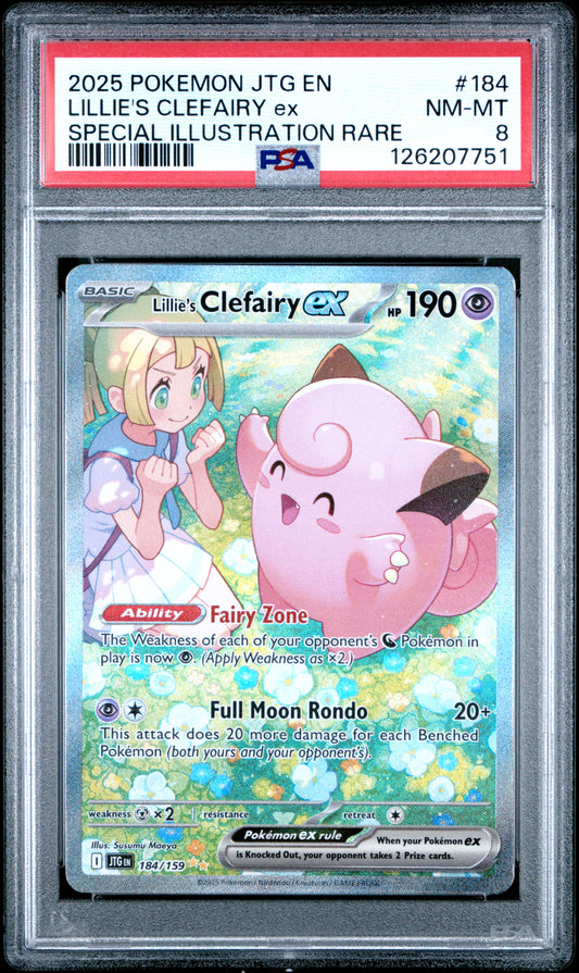 Lillie's Clefairy ex 184/162 (Special Illustration Rare) – PSA 8
