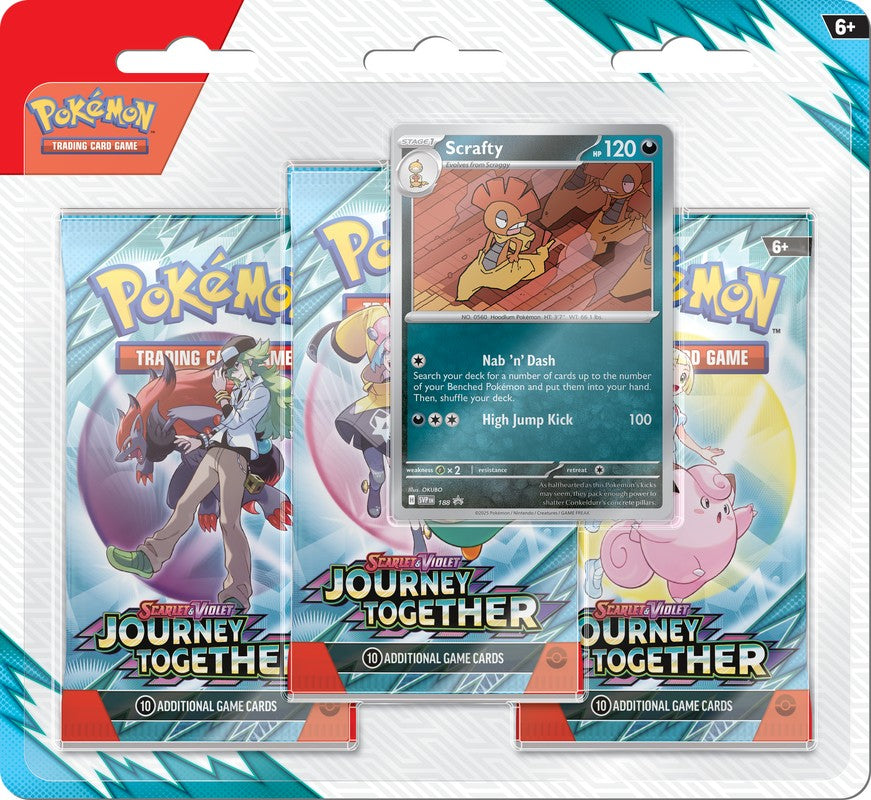 Pokemon TCG:  Journey Together 3-Pack Blister Scrafty
