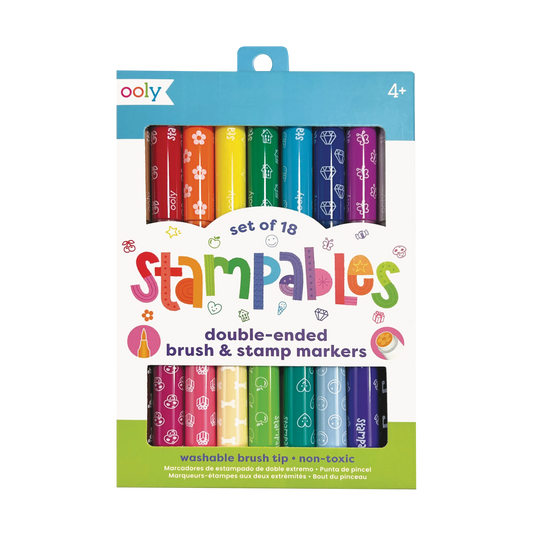 Stampables: Double-Ended Brush & Stamp Markers (Set of 18)