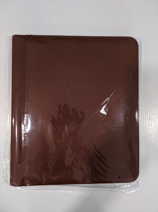 Generic 9-Pocket Zippered Toploader Binder - Brown (Holds 252)