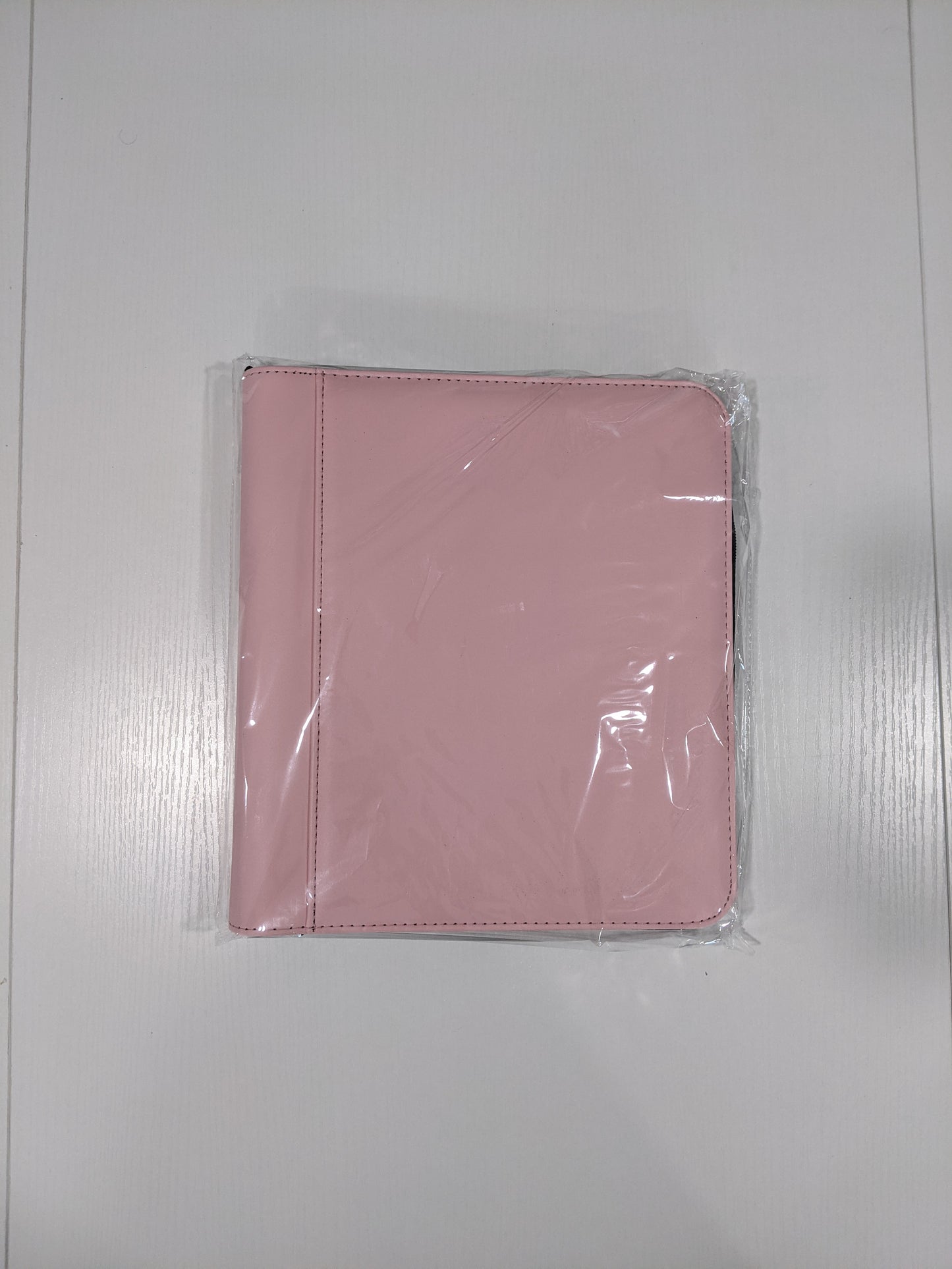Generic 4-Pocket Zippered Toploader Binder - Leatherette Pink (Holds 128)