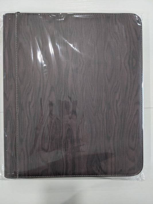 Generic 9-Pocket Zippered Toploader Binder - Wood Grain 11 (Holds 252)
