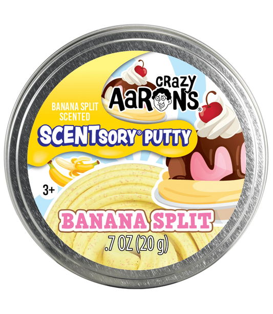 Crazy Aaron's Scentsory Banana Split 2.75" Thinking Putty Tin