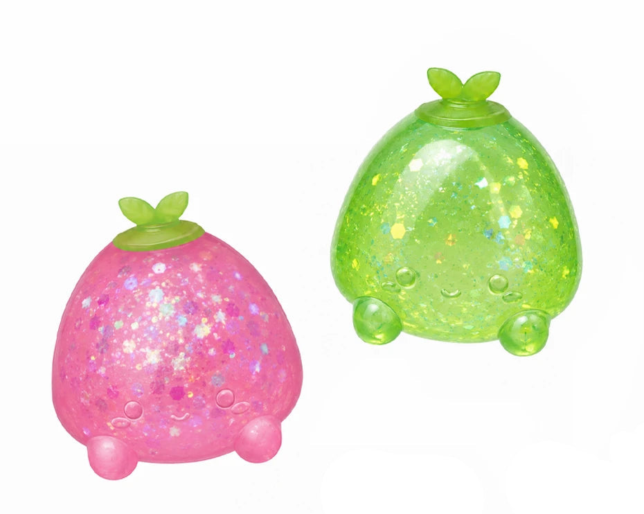 Top Trenz: Super Duper Sugar Squisher – Sticky Glitter Mini Fruit 2-Pack