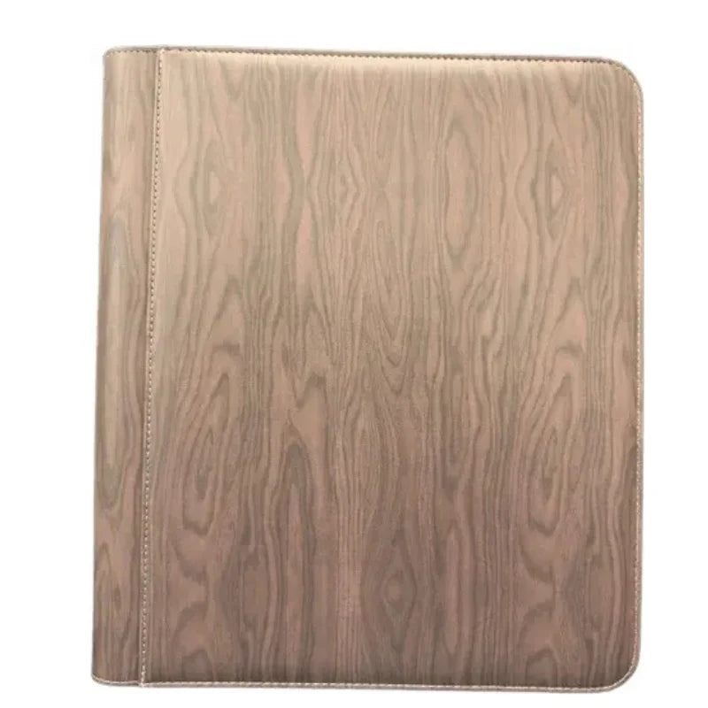 Generic 9-Pocket Zippered Toploader Binder - Wood Grain 1 (Holds 252)
