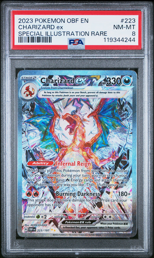 2023 Pokemon OBF Charizard ex SIR #233 PSA 8 NM-MT