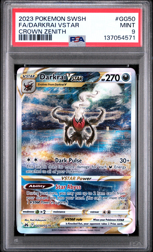2023 Pokemon Darkrai VSTAR Crown Zenith #Gg50 PSA 9